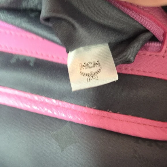 MCM Stark Visetos Pink Studded Backpack